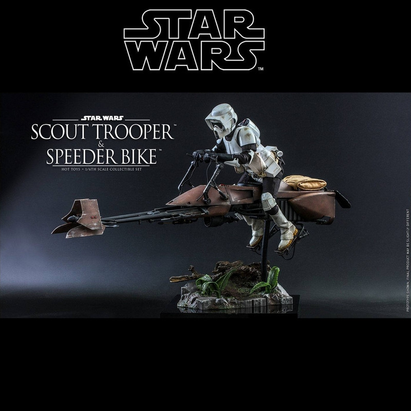 STAR WARS VI Figurine Scout Trooper Speeder Bike Hot Toys