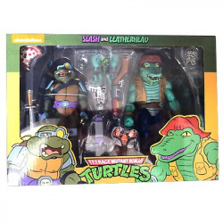 TORTUES NINJA Pack Figurines Leather Head & Slash Série 3 Neca