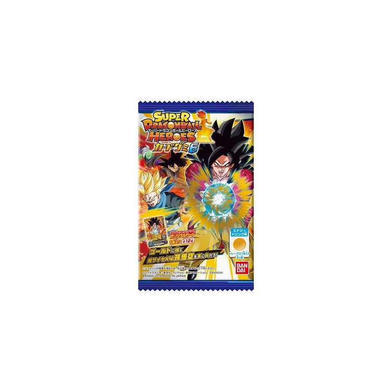 SUPER DRAGON BALL HEROES Cards Gummy Série 6 Bandai (1 Pièce)