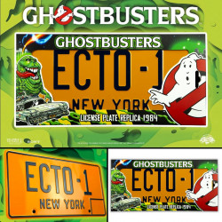  GHOSBUSTERS Réplique Plaque d’immatriculation Ecto-1 Doctor Collector