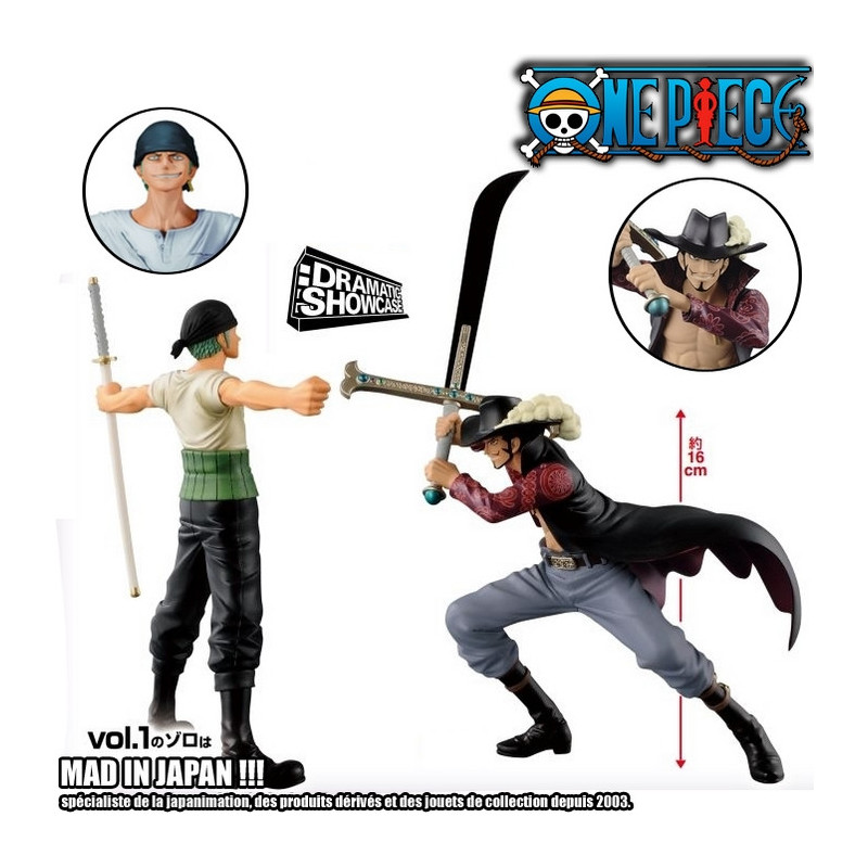 ONE PIECE figurines Zoro & Mihawk Dramatic Showcase Banpresto