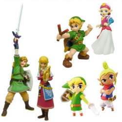 THE LEGEND OF ZELDA Ocarina of Time  Skyward Sword  Wind Waker collection de 6 figurines Zelda et Link