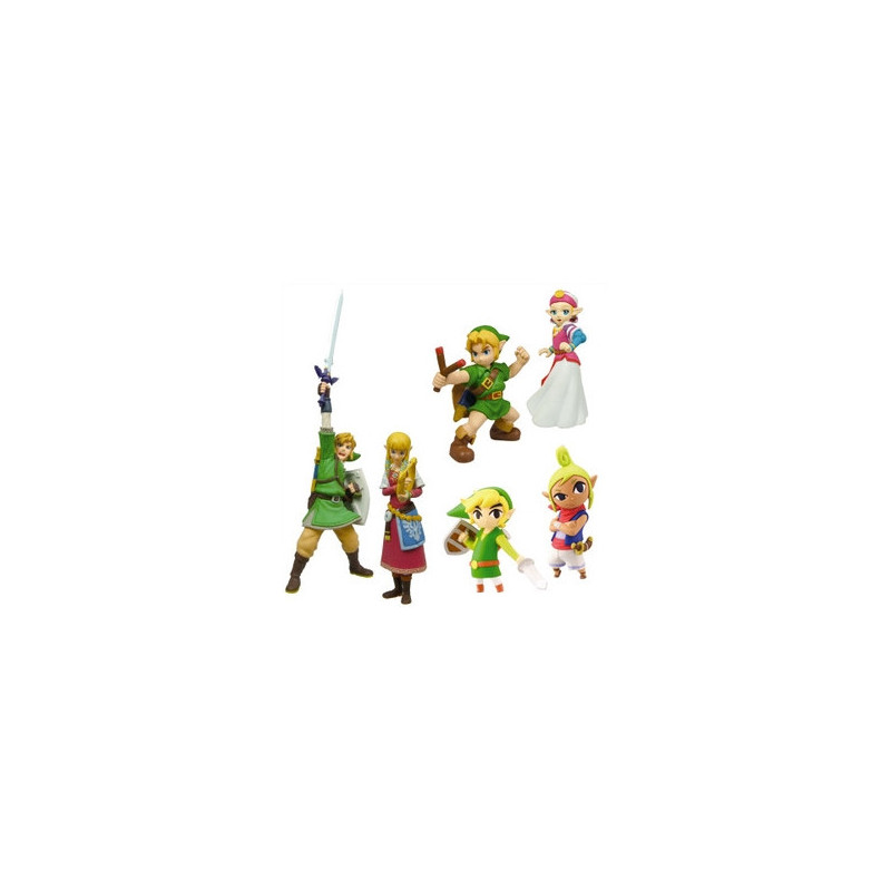 THE LEGEND OF ZELDA Ocarina of Time  Skyward Sword  Wind Waker collection de 6 figurines Zelda et Link