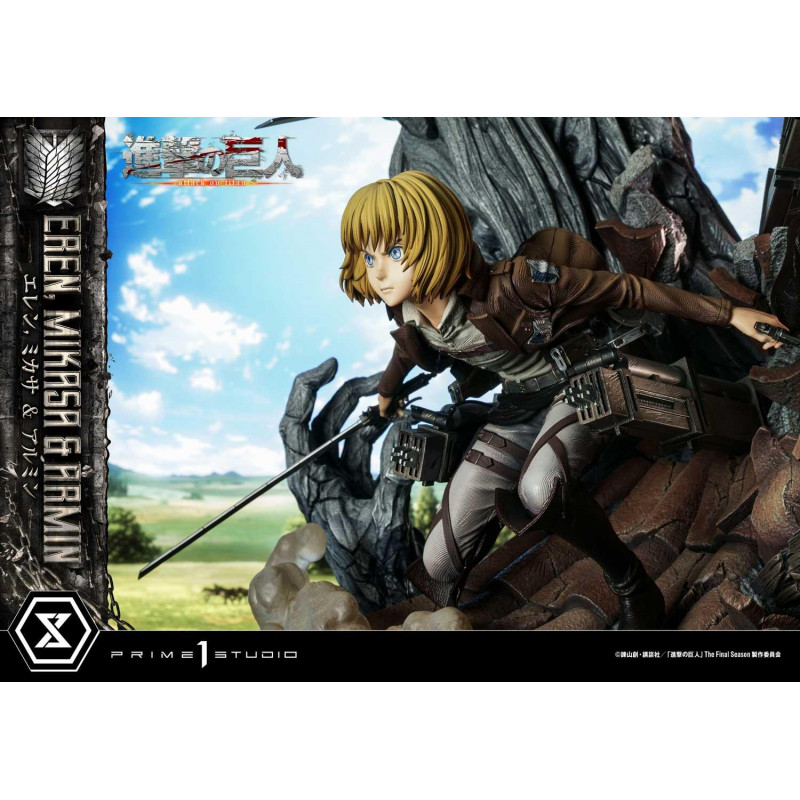 Statue Eren Mikasa & Armin Premium Masterline Prime 1 Studio Attack On ...