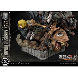 Attack on Titan Ultimate Premium Masterline statuette Eren, Mikasa, & Armin  72 cm - L'attaque des Titans - PRIME ONE STUDIOS
