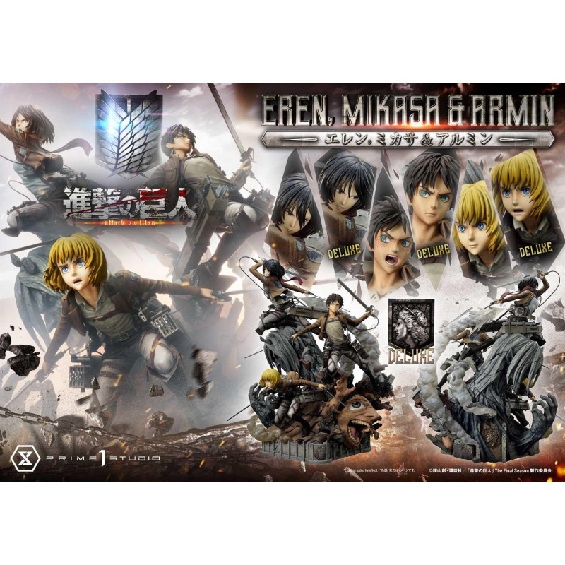 Statue Eren Mikasa & Armin Premium Masterline DX Bonus Version Prime 1 ...