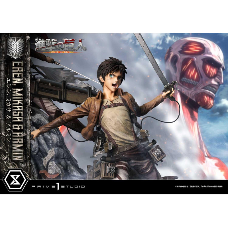 Statue Eren Mikasa & Armin Premium Masterline DX Bonus Version Prime 1 ...