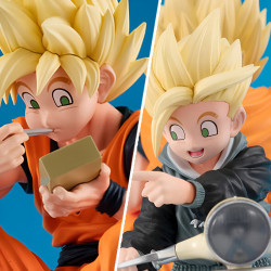 Figurine Super Saiyan Goku & Super Saiyan Son Gohan & Motorbike Desktop Real McCoy Megahouse Dragon Ball Z