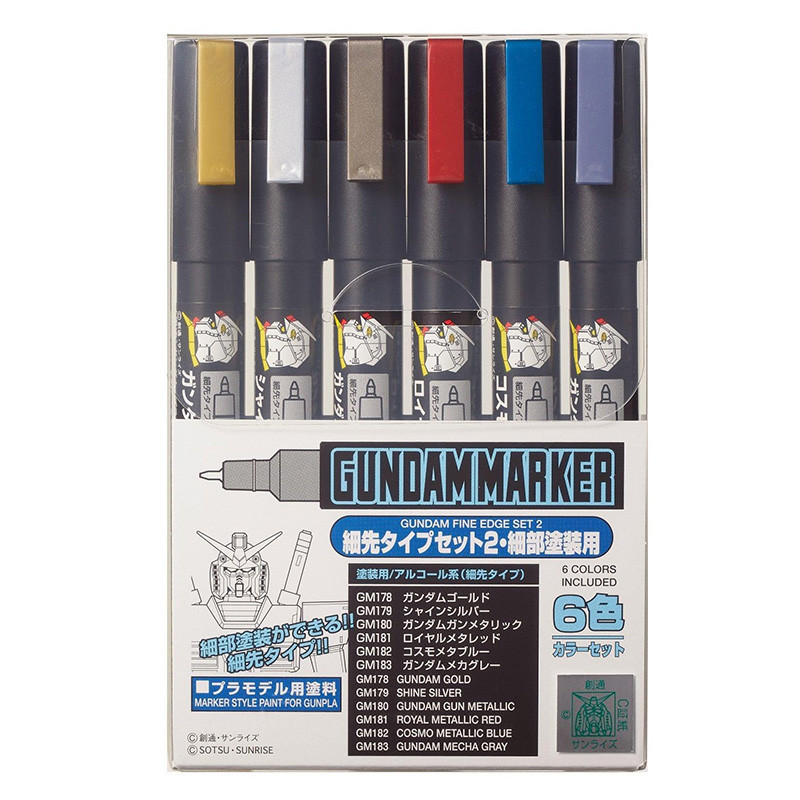 Marker Ams-126 Fine Edge Set 2 (6) Gunpla Gundam