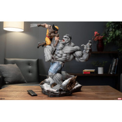 Statue Grey Hulk vs Wolverine Maquette Sideshow Marvel