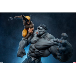 Statue Grey Hulk vs Wolverine Maquette Sideshow Marvel