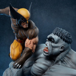 Statue Grey Hulk vs Wolverine Maquette Sideshow Marvel