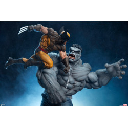 Statue Grey Hulk vs Wolverine Maquette Sideshow Marvel