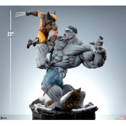 Statue Grey Hulk vs Wolverine Maquette Sideshow Marvel