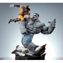 Statue Grey Hulk vs Wolverine Maquette Sideshow Marvel