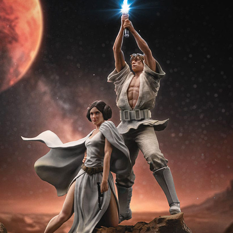 Statue Luke & Leia Deluxe Art Scale Iron Studios Star Wars