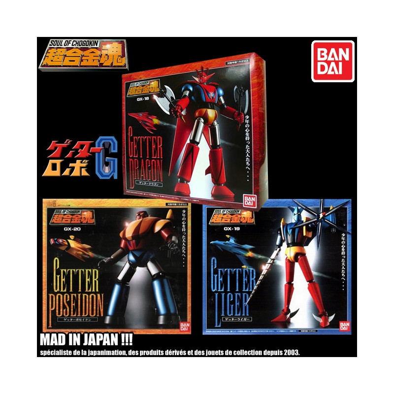 Soul of Chogokin Getter Robo G Pack GX-18-19-20