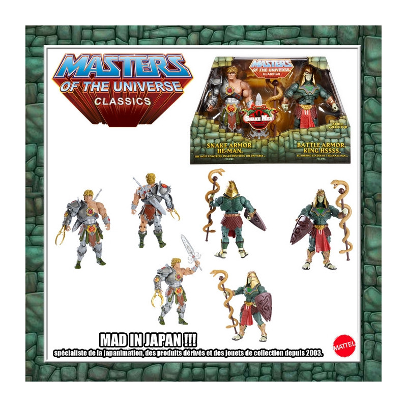 MAITRES DE L'UNIVERS CLASSICS Figurines He-Man snake armor & King Hssss batlle armor