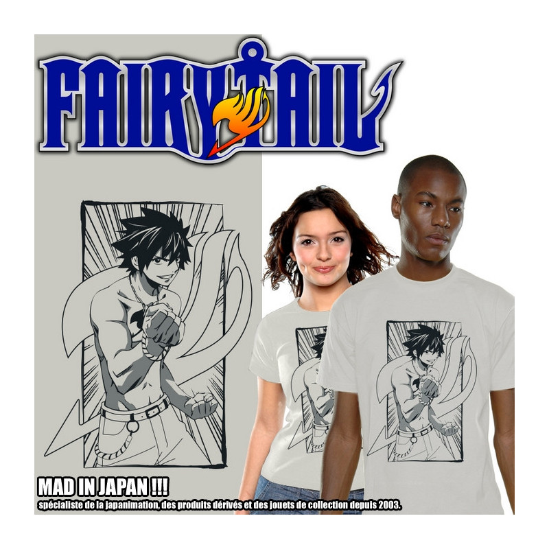 FAIRY TAIL T-Shirt Grey Fullbuster Neko Wear