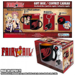 FAIRY TAIL coffret  cadeau Mug + Porte-clés + Badges Abystyle