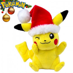 POKEMON Peluche Pikachu Père Noël Tomy