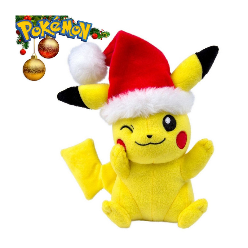 POKEMON Peluche Pikachu Père Noël Tomy