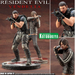  RESIDENT EVIL VENDETTA statues Chris Redfield & Léon Kennedy ARTFX Kotobukiya