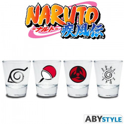 NARUTO SHIPPUDEN set 4 Shooters Emblèmes Abystyle