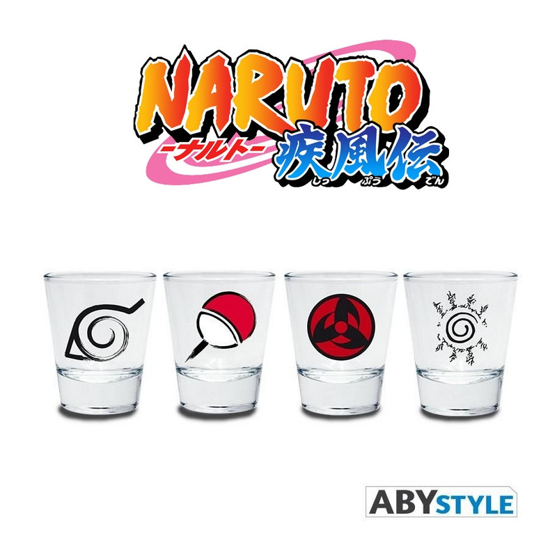 NARUTO SHIPPUDEN set 4 Shooters Emblèmes Abystyle