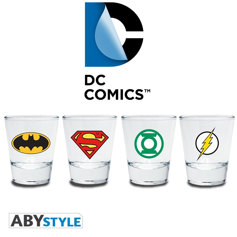 DC COMICS set 4 Shooters Emblèmes Abystyle