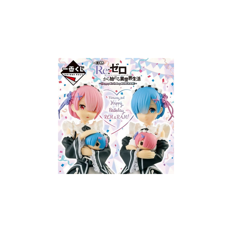 RE:Zero 1 Ticket Loterie Ichiban Kuji Joyeux anniversaire REM & RAM ! Banpresto