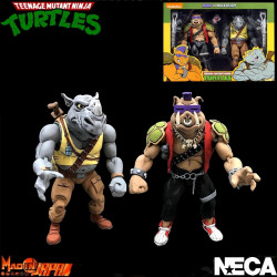  TORTUES NINJA Pack Figurines Rocksteady & Bebop NECA