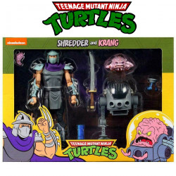  TORTUES NINJA Pack Figurines Shredder vs Krang in Bubble Walker Neca